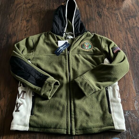 Bradford Exchange US Army Fleece Jacket Coat with Hood size  Large NWT - Picture 1 of 11